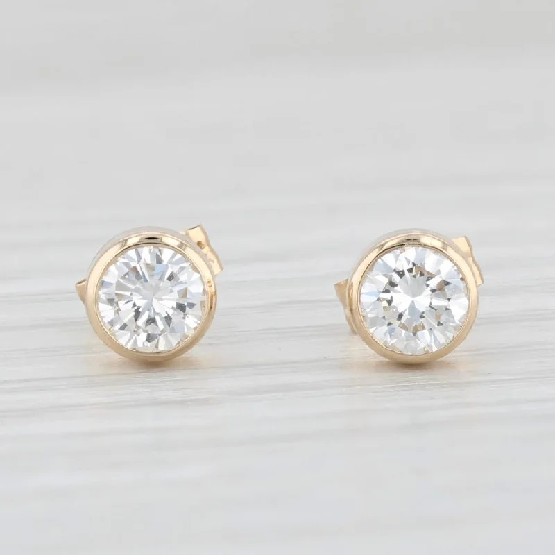 women's earrings with multi-colored stones -New 0.55ctw Round Diamond Solitaire Stud Earrings 14k Yellow Gold