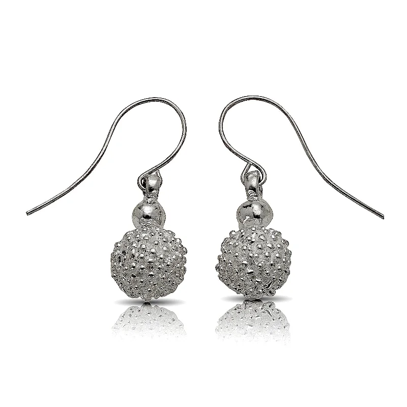 women's earrings with heart-shaped gemstones -Better Jewelry Disco Ball Earrings .925 Sterling Silver