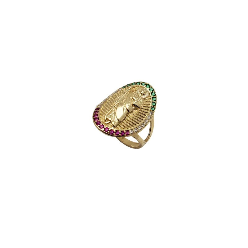 women's rings with luxe gemstones -Oval Stoneset Frame Saint Jude Ring (14K)