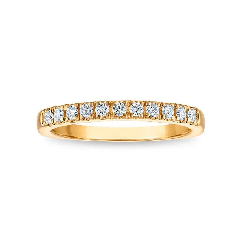 women's engagement rings with full eternity band -Signature EcoLove 1/4 CTW Lab Grown Diamond Anniversary Ring in 14KT Yellow Gold