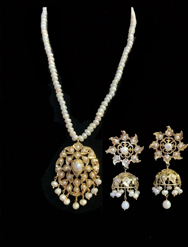 women's necklaces with romantic design -PS347 Isha  fresh water pearl necklace set ( READY TO SHIP )