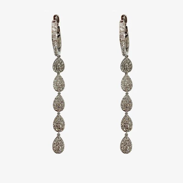 women's earrings with white gold -14k White Gold Diamond Earrings