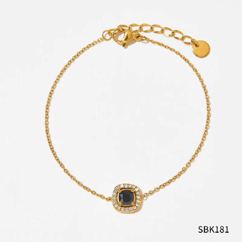 Sbk181 Bracelet Gold Black Zirconium