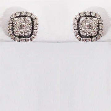 women's earrings with artistic design -14k White Gold Diamond Earrings