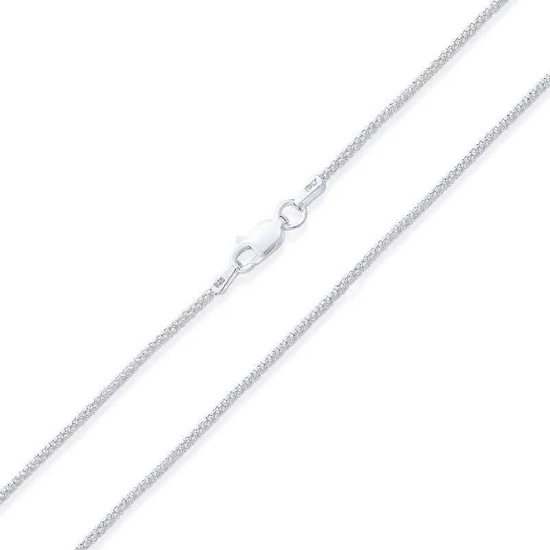 women's necklaces with long chain -Thin 016 Gauge Bali Style Oxidized Sterling Silver Popcorn Chain Necklace 16-24"