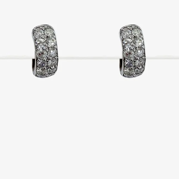 women's earrings with cubic zirconia -14k White Gold Diamond Earrings