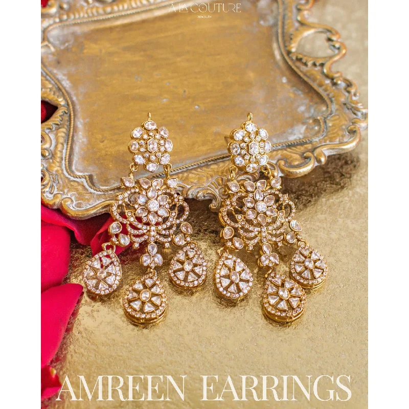 women's earrings with square design -Amreen Earrings