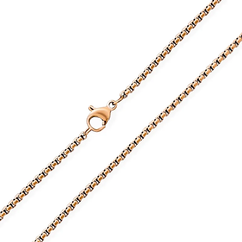 women's necklaces with modern pendant -Unisex 2MM Gold Plated Stainless Steel Box Link Chain Necklace for Men 16-20 Inch