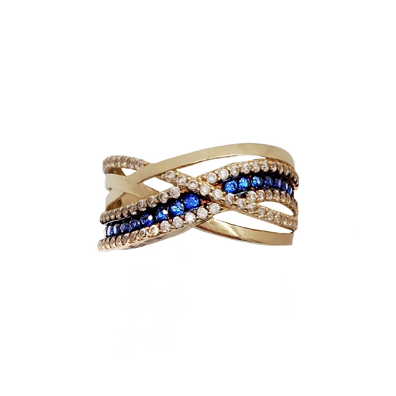 women's rings with custom design -Blue Zirconia Lady Ring (14K)