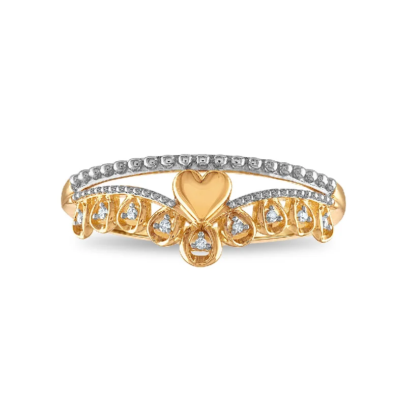 women's engagement rings with vintage-inspired band -Diamond Accent Heart Ring in 10KT Yellow Gold