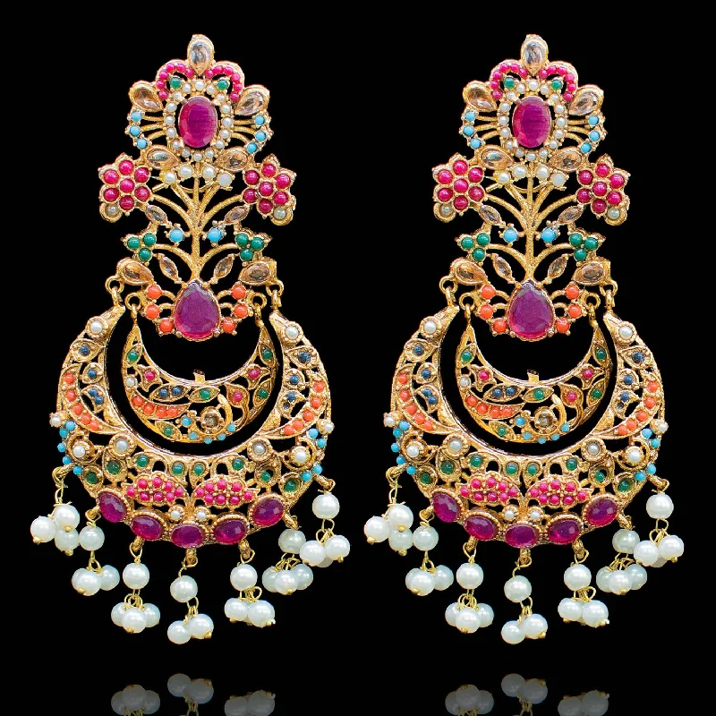 women's earrings with crystal accents -Kausar Earrings - Available in 2 Colors