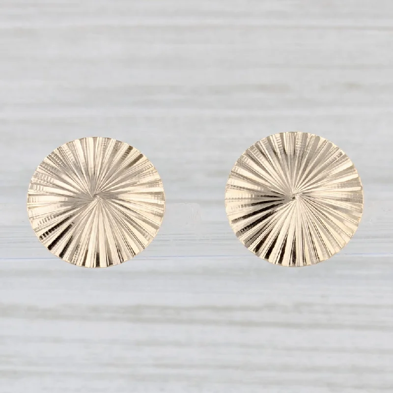 women's earrings with custom design -Rayed Stud Earrings 14k Yellow Gold