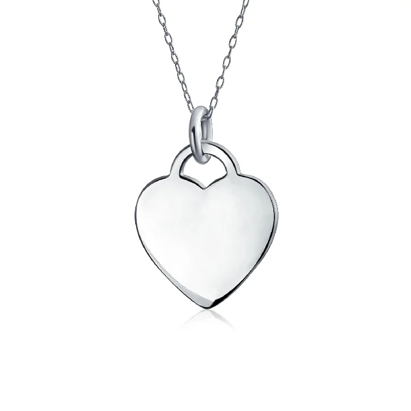 women's necklaces with intricate details -Minimalist Heart Shape Initial Pendant Necklace in Sterling Silver