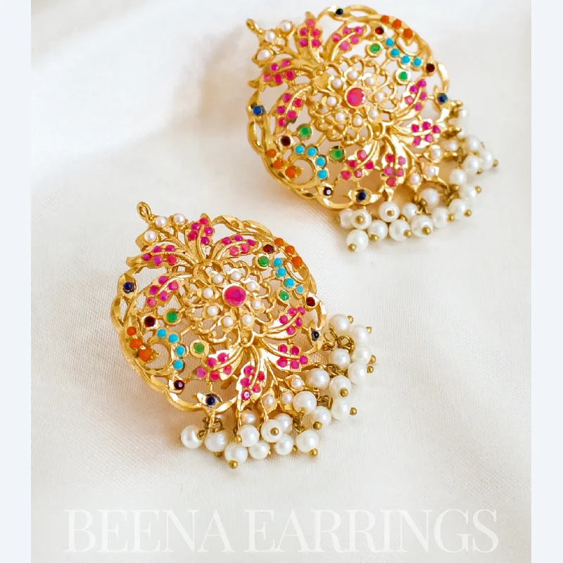 women's earrings with cubic zirconia -Beena Earrings - Available in 2 Colors