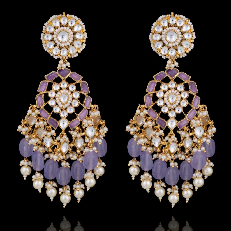 women's earrings with heart-shaped gemstones -Urwah Earrings - Available in 2 Colors