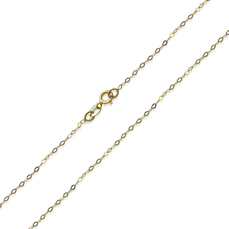 women's necklaces with elegant design -GENUINE 14K Gold Rolo Link Cable Chain Necklace Thin & Strong Multiple Lengths