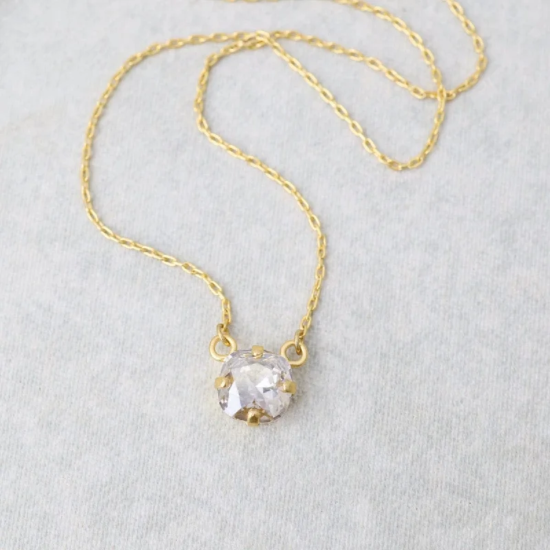 women's necklaces with elegant design -Single Swarovski Crystal Necklace - Moonlight