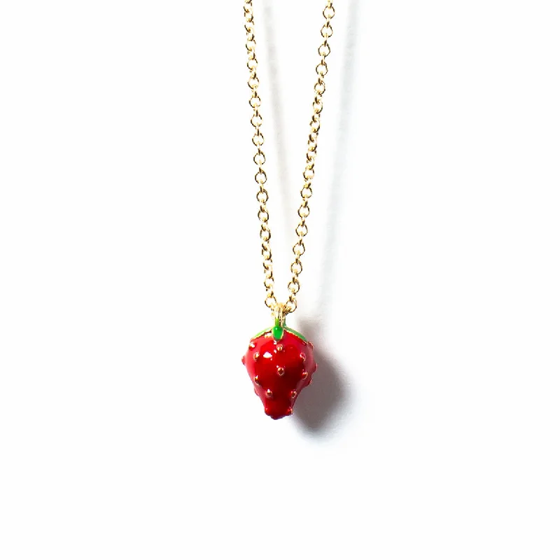 women's necklaces with cubic zirconia -Strawberry Necklace