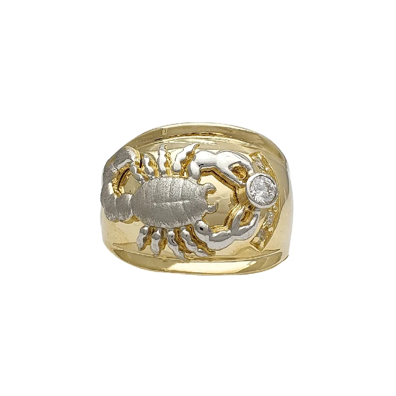 women's rings with statement design -Zirconia Scorpion Men's Ring (14K)