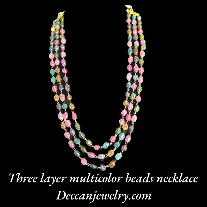 women's necklaces with unique charms -DLN59 Multicolor beads necklace ( READY TO SHIP )