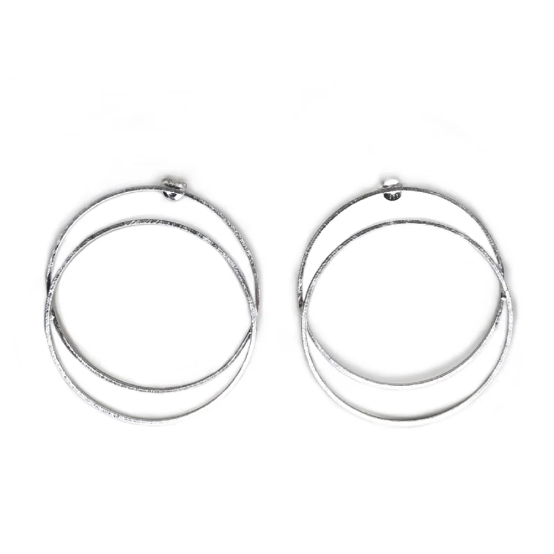 women's earrings with delicate hoops -LG Double Circle Earrings