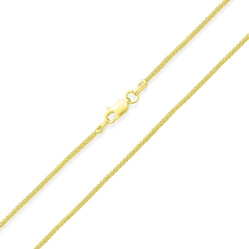 women's necklaces with bold accents -016 Gauge Bali Style Gold Plated Sterling Silver Popcorn Chain Necklace 16-24 Inch