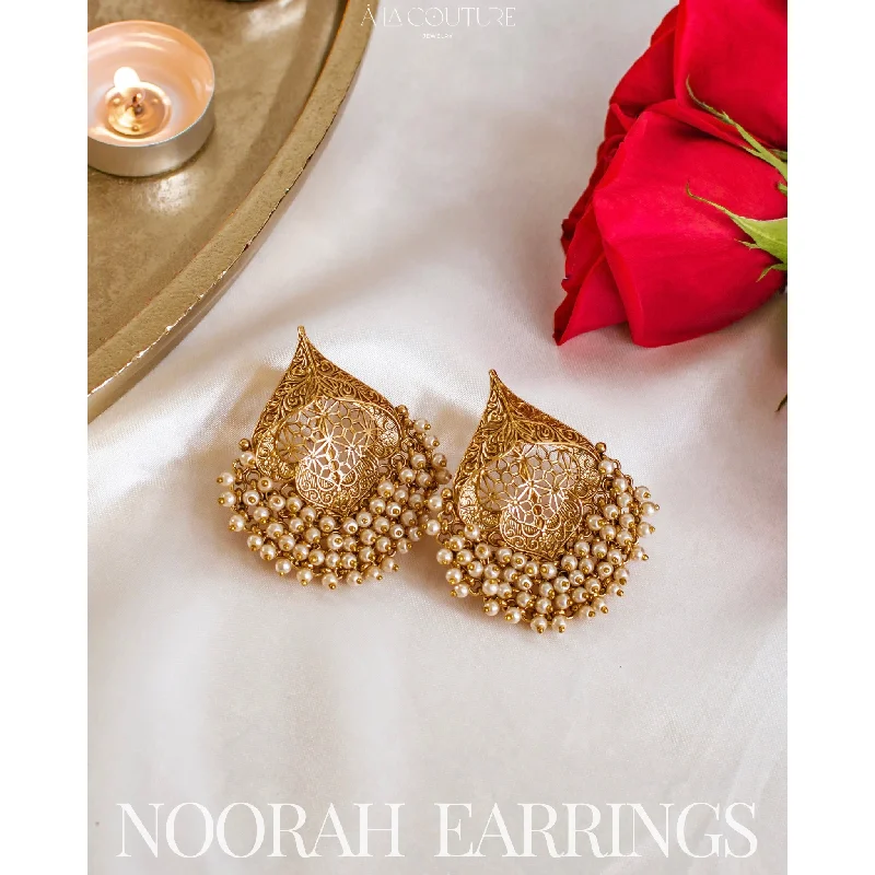 women's earrings with cubic zirconia -Noorah Earrings - Gold