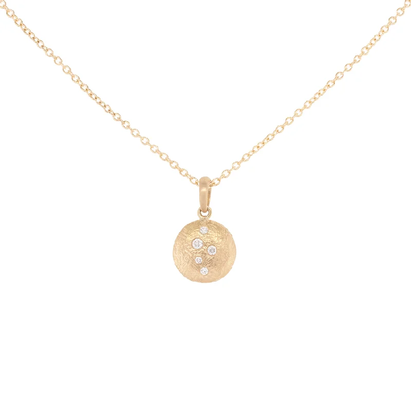 women's necklaces with layered design -Medium 'Boulder' Dancing Diamond Disc Necklace