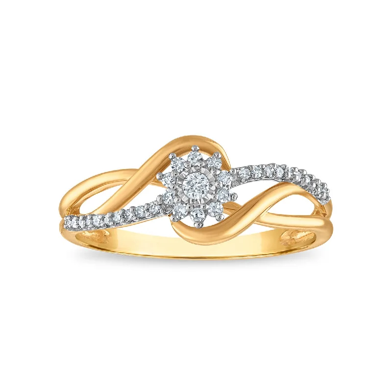 women's engagement rings with fancy-colored diamonds -Diamond Accent Ring in 10KT Yellow Gold