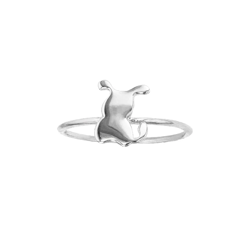 women's rings with sapphire accent -Silhouette Bunny Ring (Silver)