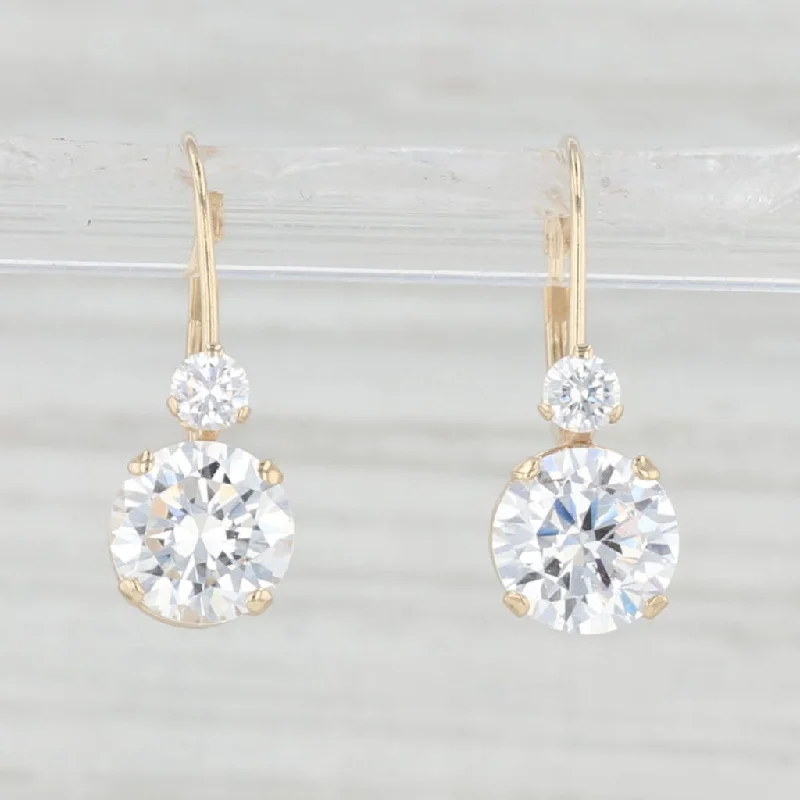 women's earrings with crystal accents -2.69ctw Cubic Zirconia Drop Earrings 14k Yellow Gold