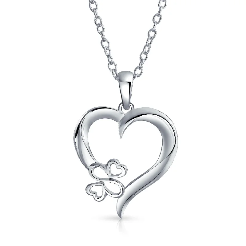 women's necklaces with chic pendant -Ayllu Amulet Infinity Clover Heart Pendant Necklace in Sterling Silver