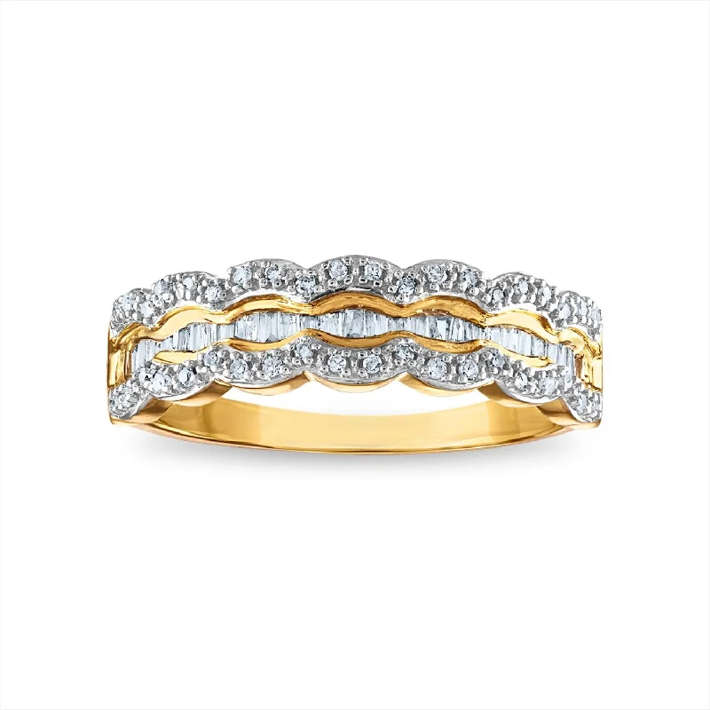 women's engagement rings with sparkle detail -1/4 CTW Diamond Anniversary Ring in 10KT Yellow Gold