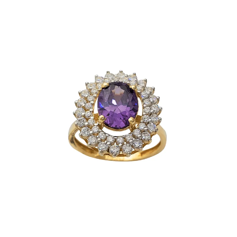 women's rings with timeless elegance -Purple Cocktail Ring (14K)