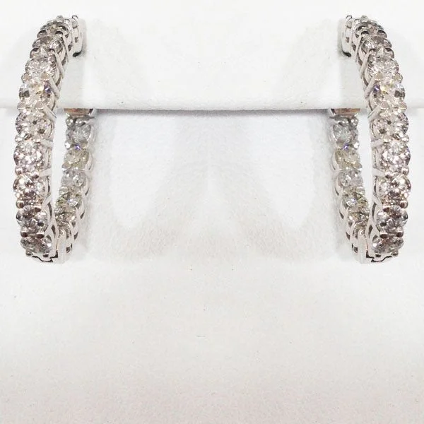 women's earrings with multi-stone accents -14k White Gold Diamond Earrings