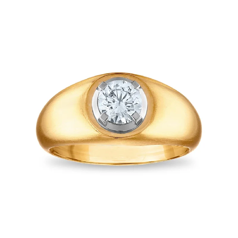 women's engagement rings with heart-shaped diamond -1 CTW Lab Grown Diamond Solitaire Ring in 10KT Yellow Gold