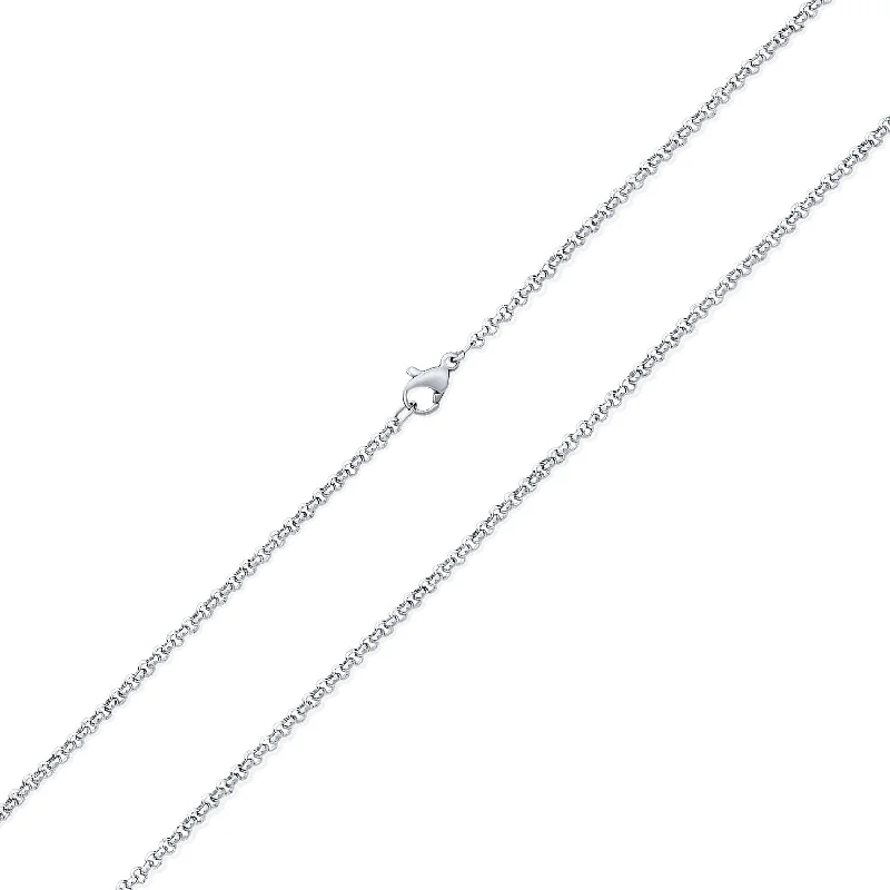 women's necklaces with simple style -Unisex Thin 2.5MM Silver Gold Black Stainless Steel Rolo Chain Necklace 16-24 Inch