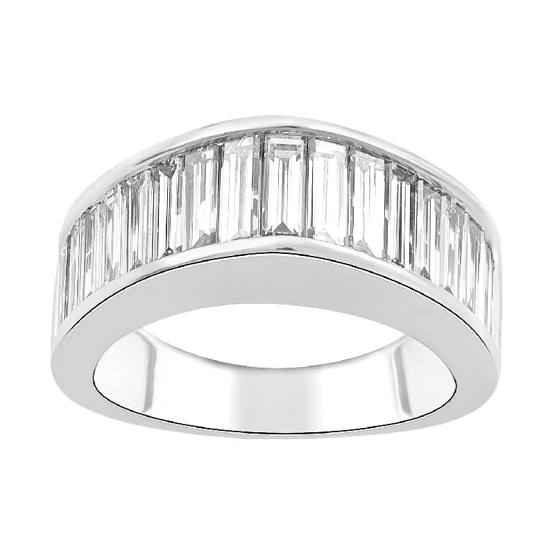 women's engagement rings with modern style -Signature EcoLove 3-1/3 CTW Diamond Anniversary Ring in 14KT White Gold