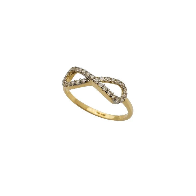 women's rings with modern style -Zirconia Infinity Ring (14K)