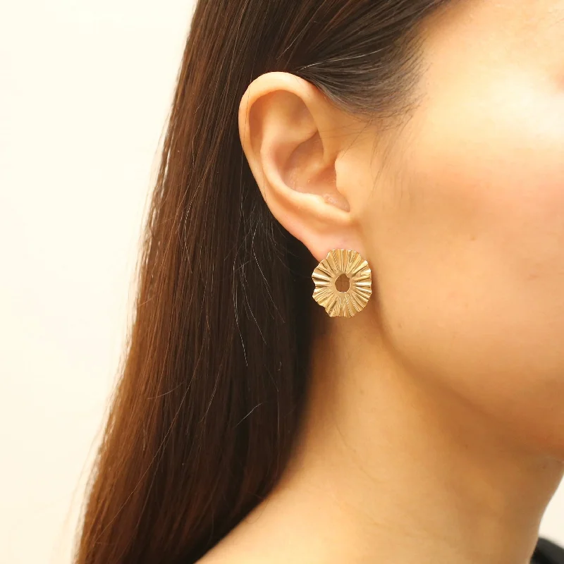 women's earrings with delicate hoop -Gold Sunlight Earrings