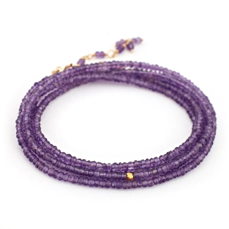 women's necklaces with charm design -Amethyst Wrap Bracelet & Necklace