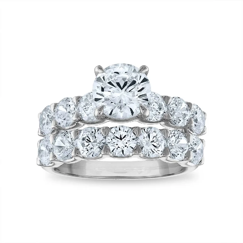 women's engagement rings with modern aesthetic -Signature EcoLove Diamond Dreams 4-3/4 CTW Diamond Classic Bridal Set in 14KT White Gold