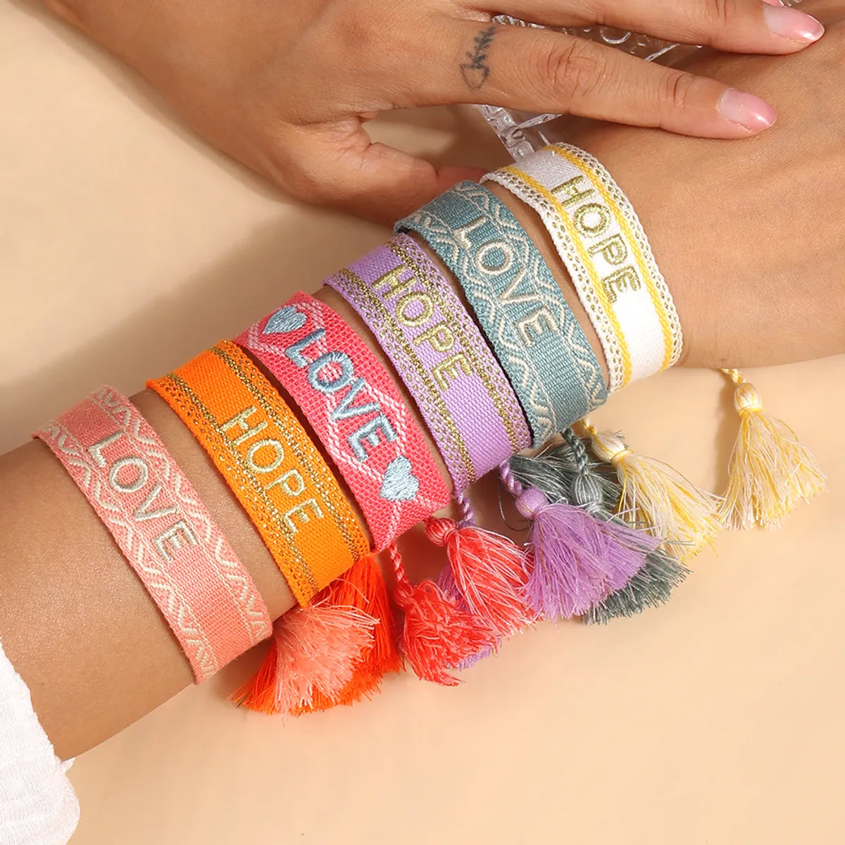 women's bracelets with bold design -Fashion Letter Rope Knitting Women's Bracelets 1 Piece