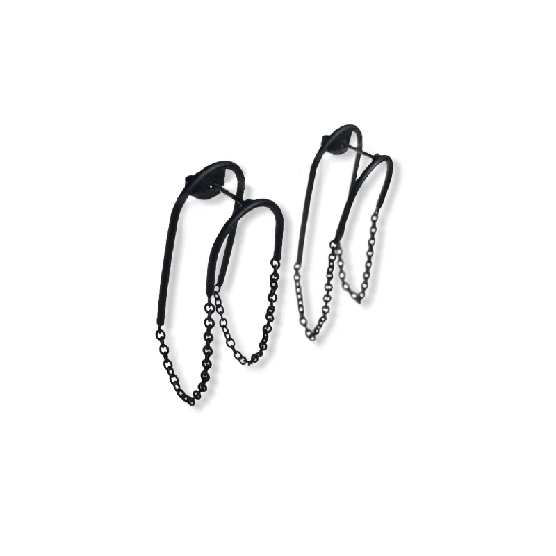 women's earrings with minimalist hoop -Ear-jacket Earrings