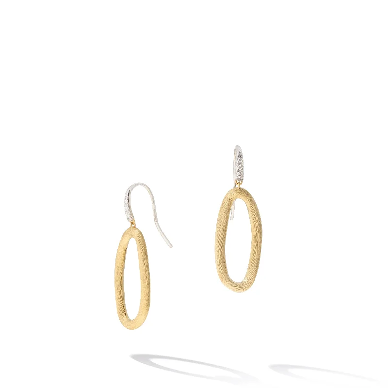 women's earrings with geometric shapes -Marco Bicego Jaipur Gold Diamond Drop Earrings