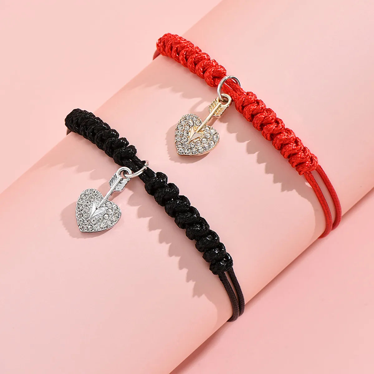 women's bracelets with delicate stone accents -Sweet Heart Shape Alloy Plating Couple Bracelets