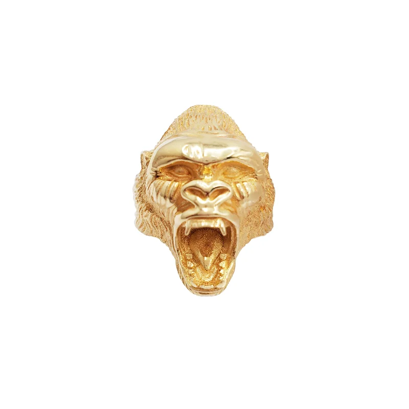 women's rings with vintage-inspired band -Screaming Gorilla Head Ring (14K)