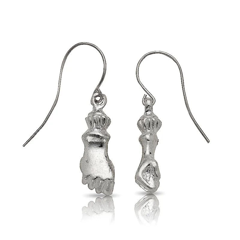 women's earrings with sleek design -Better Jewelry Fist Earrings .925 Sterling Silver