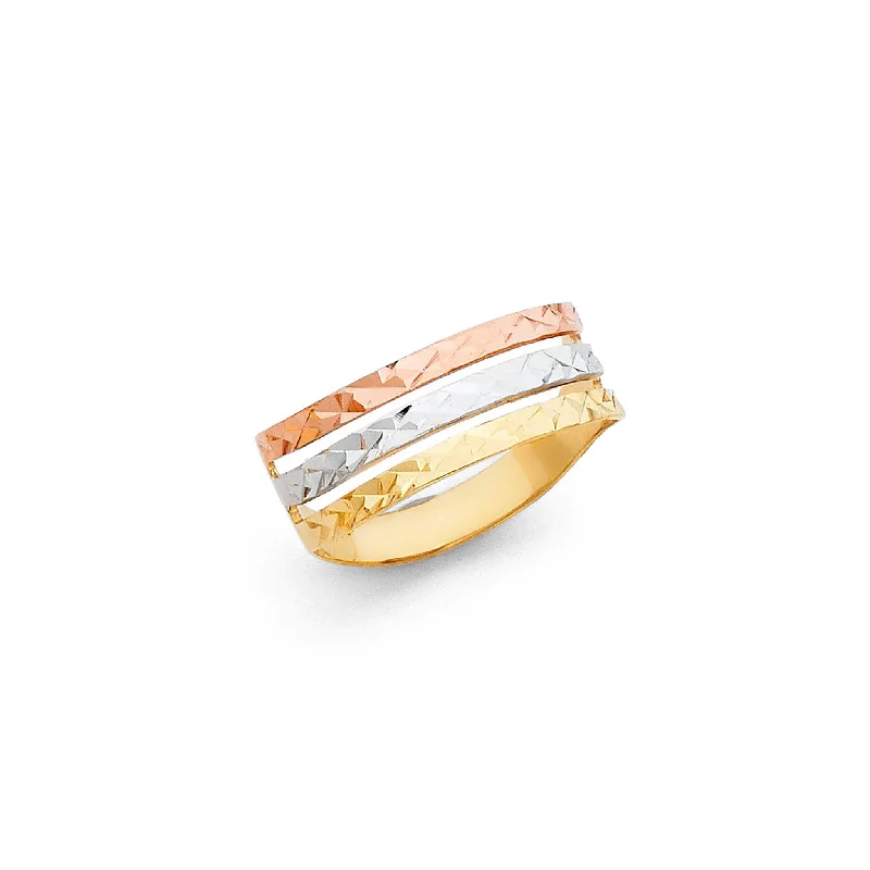 women's rings with open setting -3-Rows Semanario Ring (14K)