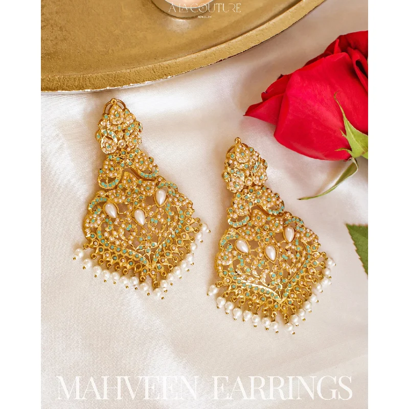 women's earrings with heart-shaped design -Mahveen Earrings - Feroza